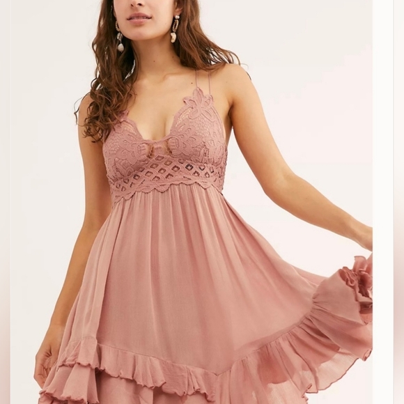 Free People Dresses & Skirts - SOLD OUT NWT Free People Rose Adella Slip Dress SIZE S